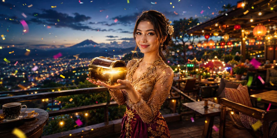 Pengguna menikmati taruhan olahraga sambil minum kopi di kafe yang nyaman